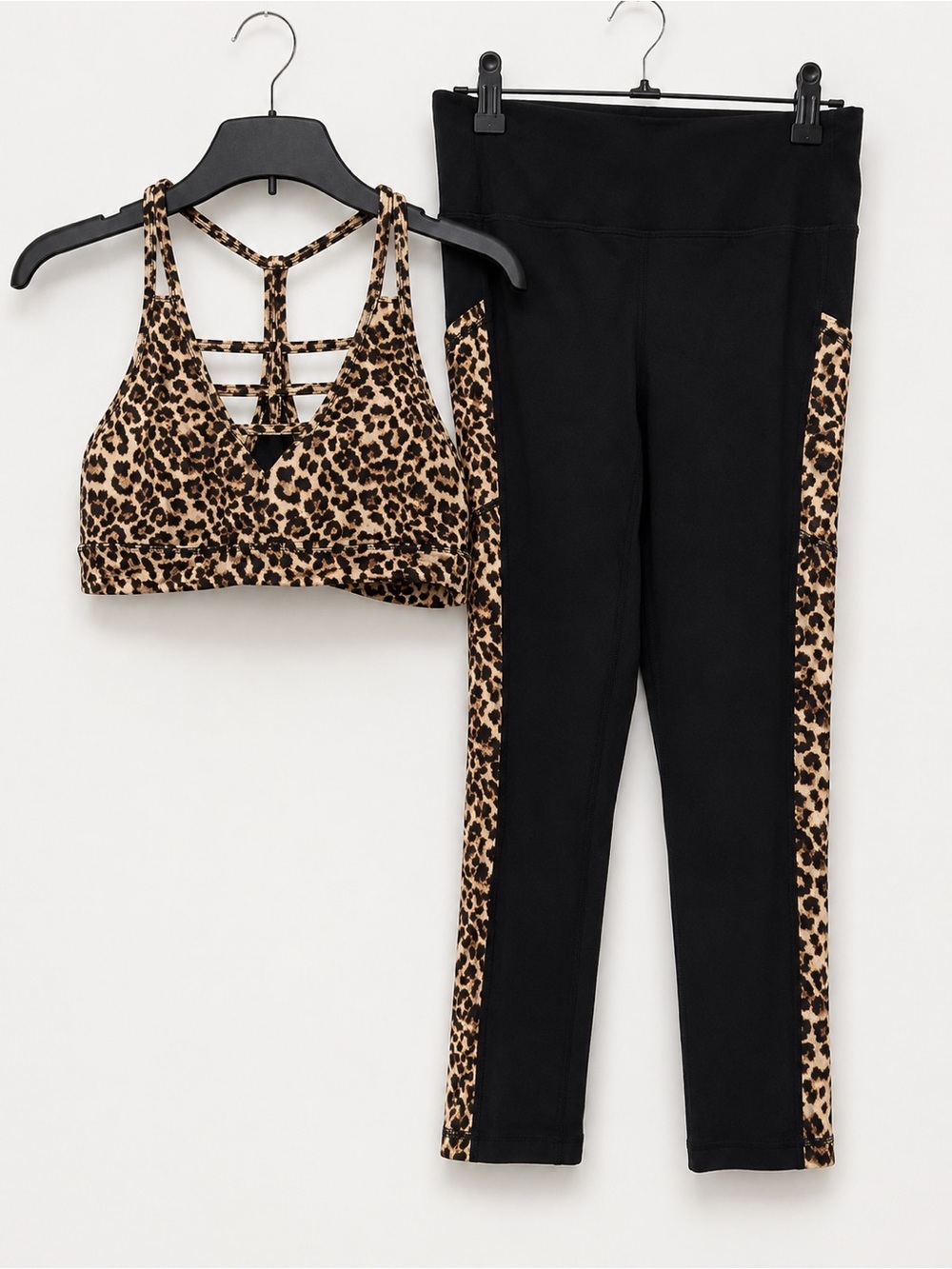 ZYIA Active Leopard Print Sports Bra & Pocket Leggings Matching Set Women’s L